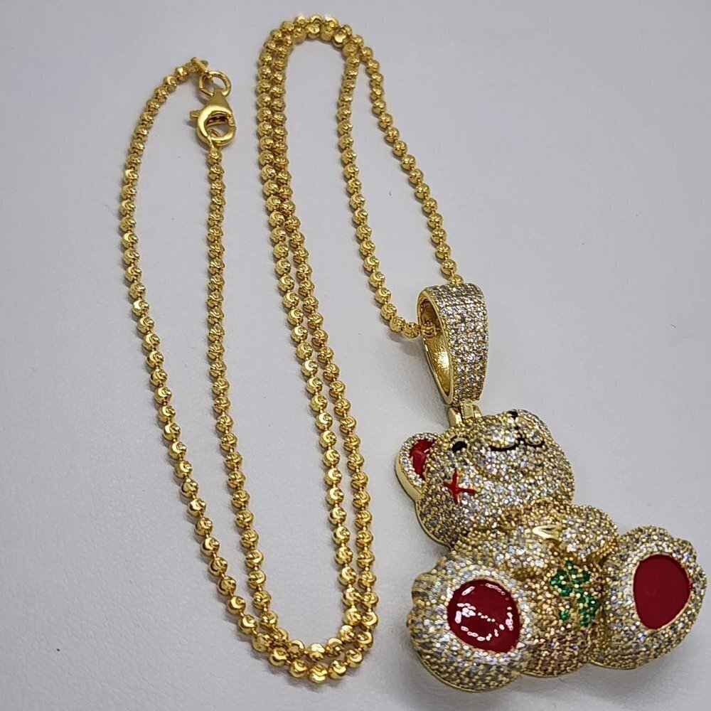 LAST ONE Brand New Sterling Silver 925 Teddy Bear Necklace